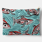 Lachs Haida Art Spirit Pacific Native Zubehörtasche (Rückseite)