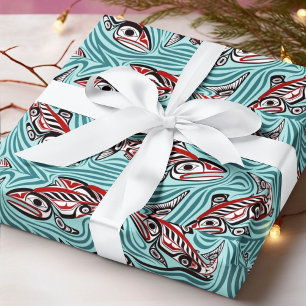 Lachs Haida Kunst Geist Pazifischer Nordwesten Ure Geschenkpapier