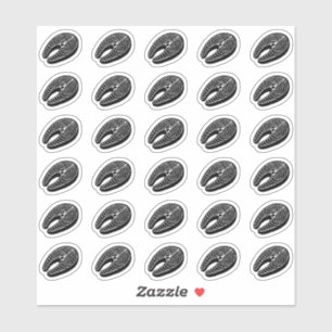 Lachs-Hochzeitsplatz-Karten-Menü-Auswahl Aufkleber
