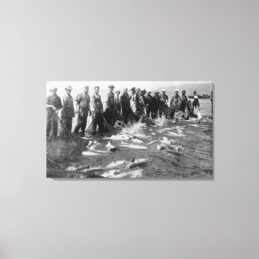 Lachs in Astoria, oder Fotografie Leinwanddruck (Vorderseite)