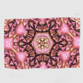 Lachs in rosa, gebürstet mit verbranntem Faden Golfhandtuch (Horizontal)