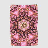 Lachs in rosa, gebürstet mit verbranntem Faden Golfhandtuch (Vorderseite)