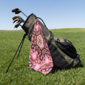 Lachs in rosa, gebürstet mit verbranntem Faden Golfhandtuch (Gras)