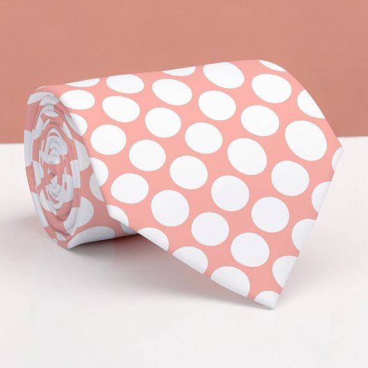 Lachs Jumbo Polka Punkte Individuelle Krawatte