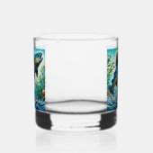 Lachs Jumping Mosaic Floral Blue Green Peach Whiskyglas (Rechts)