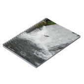 Lachs Jumping Wasserfall Notizblock (Linke Seite)