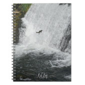 Lachs Jumping Wasserfall Notizblock (Vorderseite)