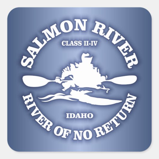 Lachs (Kajak) Quadratischer Aufkleber (Vorderseite)