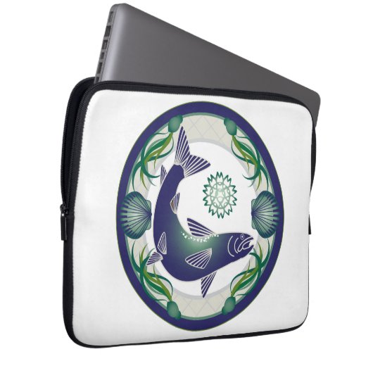 Lachs-Laptop Laptopschutzhülle (Vorne Rechts)
