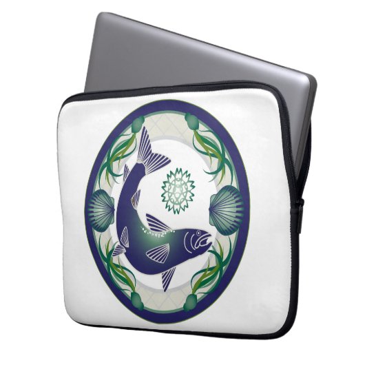 Lachs-Laptop Laptopschutzhülle (Vorderseite Links)