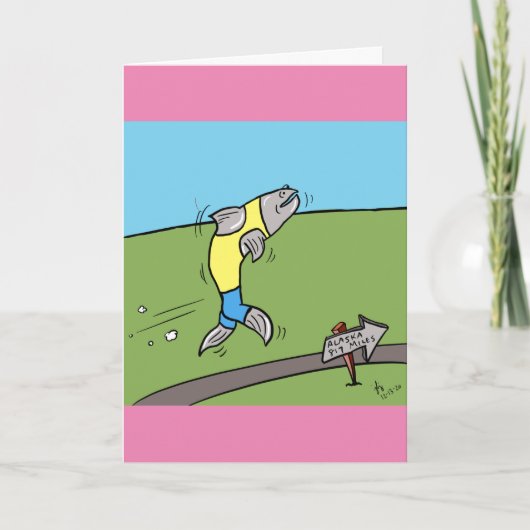 Lachs-Laufkarte Dankeskarte (Vorderseite)