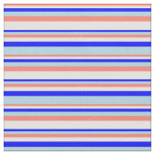 Lachs, Light Cyan, Blue & Light Blue Lines Stoff (Nahaufnahme)