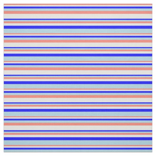 Lachs, Light Cyan, Blue & Light Blue Lines Stoff (Muster)