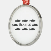 Lachs-Logo Seattles Washington Silbernes Ornament (Links)