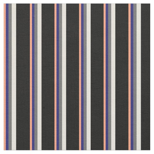 Lachs, Midnight Blue, Grau, Beige & Black Stoff (Nahaufnahme)