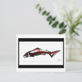 Lachs Native Art Postkarte (Stehend Vorderseite)