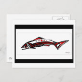 Lachs Native Art Postkarte (Vorne/Hinten)
