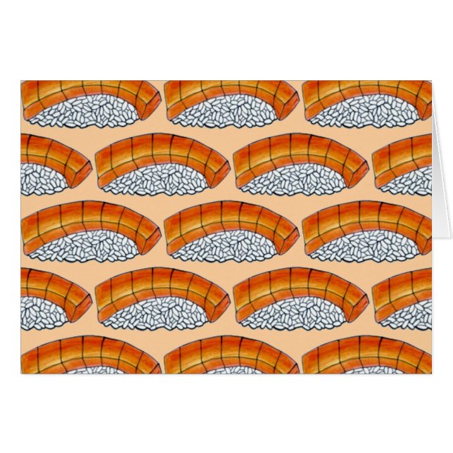 Lachs Nigiri Sushi Rice Fisch Japanischer Feinschm (Vorderseite (Horizontal))