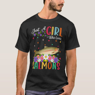 Lachs Nur Ein Mädchen Das Lachse Liebt T-Shirt