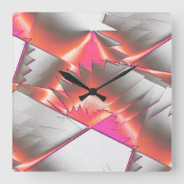 Lachs oder Pfirsich, extrem grob digitalisiert Quadratische Wanduhr