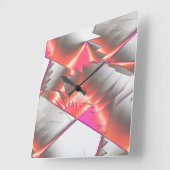 Lachs oder Pfirsich, extrem grob digitalisiert Quadratische Wanduhr (Winkel)