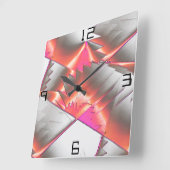 Lachs oder Pfirsich extrem grob digitalisiert Quadratische Wanduhr (Winkel)