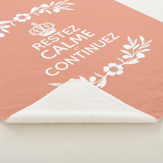 Lachs-Olivenzweig Französisch Phrase Behalten Calm Sherpadecke (3/4)