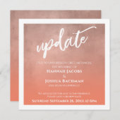 Lachs Ombre - Hochzeitsaktualisierungskarte versch Einladung (Vorne/Hinten)
