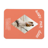 Lachs Orange Diamond Foto Hochzeit Retten Sie das Magnet (Horizontal)