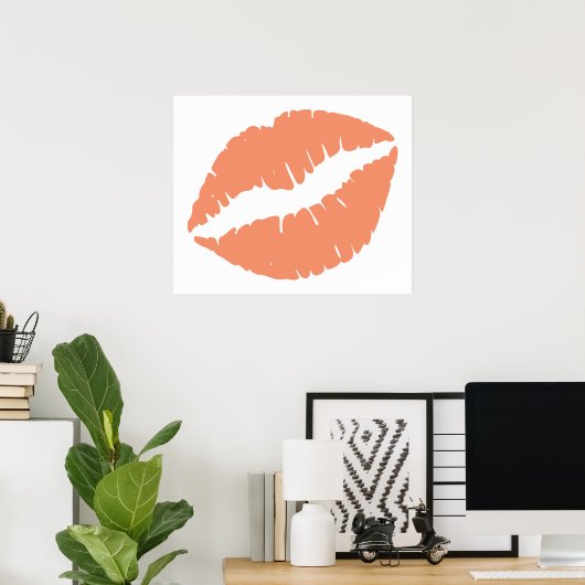Lachs Orange Lipstick Poster (Heimbüro)