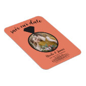Lachs Orange Wedding Ring Foto Save the Date Magnet (Rechte Seite)