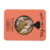 Lachs Orange Wedding Ring Foto Save the Date Magnet (Horizontal)