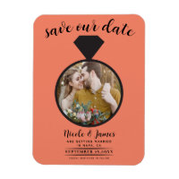 Lachs Orange Wedding Ring Foto Save the Date