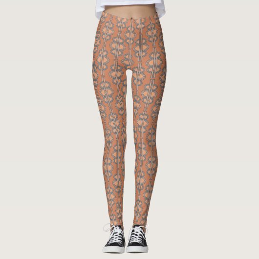 Lachs Oval Chains Leggings (Vorderseite)