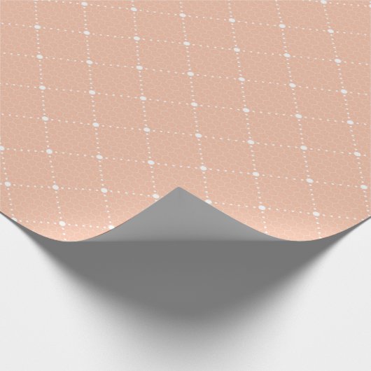 Lachs Peach Pastel Delicate Lace Weißes Elegantes Geschenkpapier (Ecke)