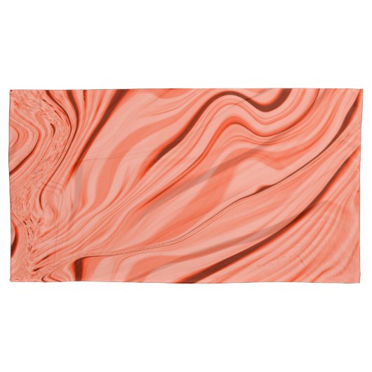 Lachs, Pfirsich, Korallen und rosa Mischung, gewel Kissenbezug (Vorderseite-Links)