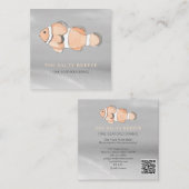 *~* Lachs Pfirsich Strand Silver Sand Sea Dining Quadratische Visitenkarte (Vorne/Hinten)
