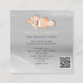 *~* Lachs Pfirsich Strand Silver Sand Sea Dining Quadratische Visitenkarte (Rückseite)