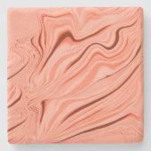 Lachs, pfirsichfarben, klare Korallen und rosa Steinuntersetzer (Vorderseite)