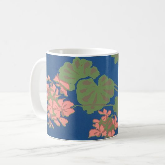 Lachs Pink Geranium Bildschirmauflösung Kaffeetasse (Vorderseite Links)