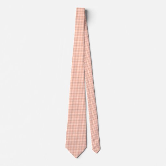 Lachs Pink Gingham Krawatte (Vorderseite)