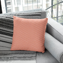 Lachs Pink Japanisches Wellengeometrie-Muster Kissen