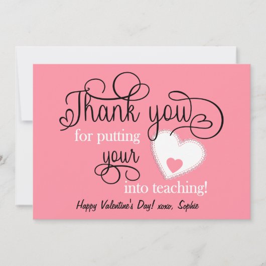 Lachs Pink-Lehrer-Valentinstag (Vorderseite)