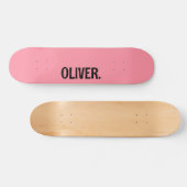 Lachs Pink Moderner Name | Klassische Trendy Skateboard (Horizontal)