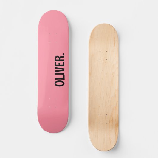 Lachs Pink Moderner Name | Klassische Trendy Skateboard (Vorderseite)
