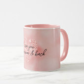 Lachs Pink Ombre Glitzer Zitat Liebe Herz Tasse (VorderseiteRechts)