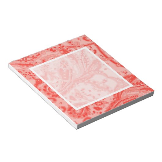 Lachs Pink Paisley Notizblock (angewinkelt)