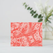 Lachs Pink Paisley Postkarte (Stehend Vorderseite)