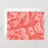 Lachs Pink Paisley Postkarte (Vorne/Hinten)