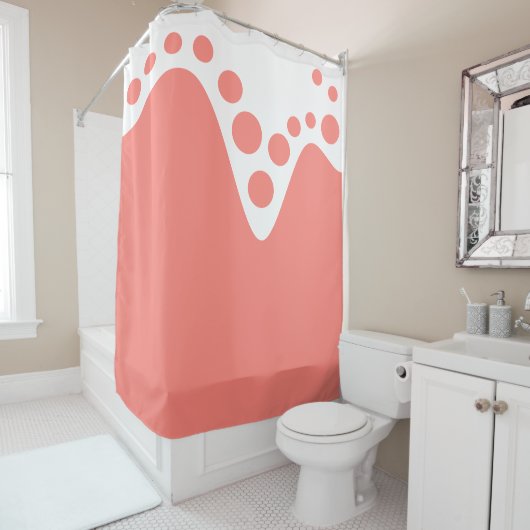 Lachs Pink, weiche Welle und Blasen Duschvorhang (Beispiel)